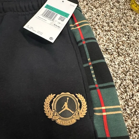 NWT Jordan Black Pants with Plaid Accents - Picture 2 of 6